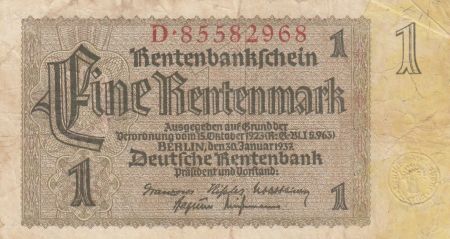 Allemagne 1 Rentenmark 1937 Séries diverses