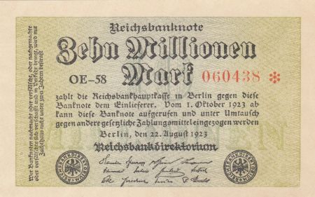 Allemagne 10 000 000 Mark 1923 - Série OE-58