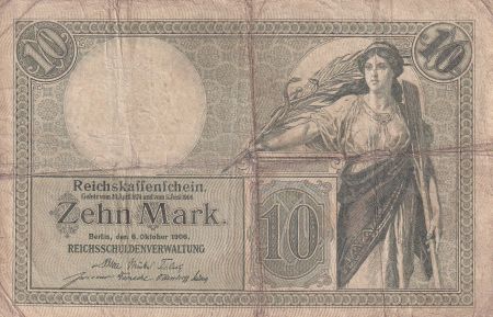 Allemagne 10 Mark - Femmes - Armoiries - 1906 - P.9b