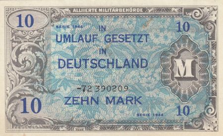 Allemagne 10 Mark Impr. américaine - 1944 8 digit 72390209 - sans F