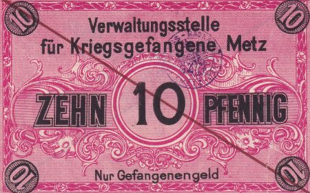 Allemagne 10 Pfennig - Rose -  Ville de Metz - 1917