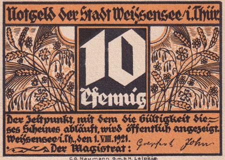 Allemagne 10 Pfennig - Weissersee - Notgeld - 1921