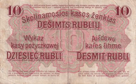 Allemagne 10 Roubles - Occupation Lituanie - Posen - 1916 - Série B - P.R124
