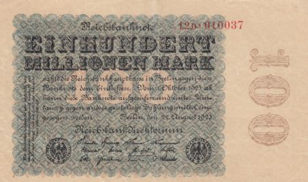 Allemagne 100 000 000 Mark 1923 Série 12D