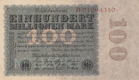 Allemagne 100 000 000 Mark 1923 Série B