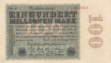 Allemagne 100 000 000 Mark 1923 Série CD