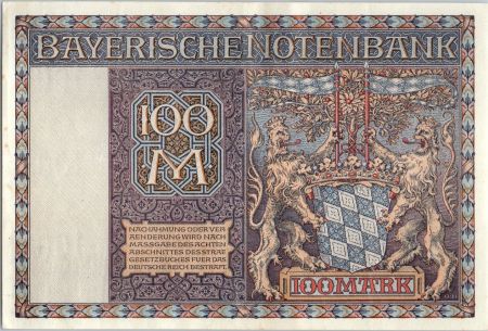 Allemagne 100 Mark 1922 - Bleu - Armoirie