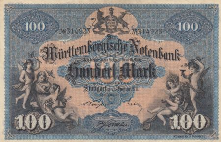 Allemagne 100 Mark Cherubins - 1911
