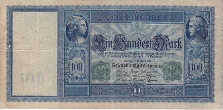 Allemagne 100 Mark Mercure et Cérès, numérotation verte - 1910