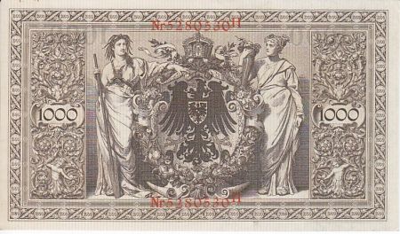 Allemagne 1000 Mark Brun numérotation rouge - 1910 - 7 chiffres