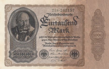 Allemagne 1000 Mark J. Herz - 15/12/1922