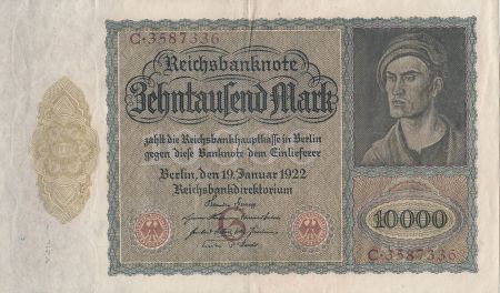 Allemagne 10000 Mark - Portrait homme par Durer - 1922 - Série C lettre G