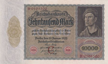 Allemagne 10000 Mark - Portrait homme par Durer - 1922 - Séries Variées - SUP à SPL  - P.71