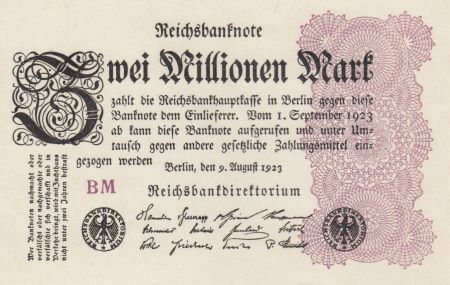 Allemagne 2 000 000 Mark 1923 - Série BM