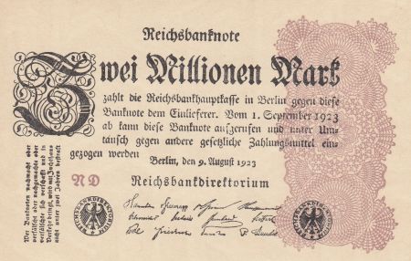 Allemagne 2 000 000 Mark 1923- Série ND