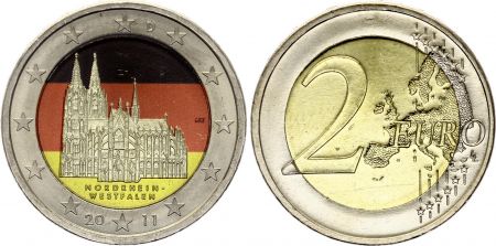 Allemagne 2 Euros - Cathédrale de Cologne - Colorisée -  J Hambourg - 2011
