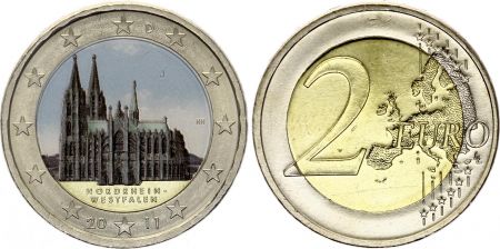 Allemagne 2 Euros - Cathédrale de Cologne - Colorisée - J Hambourg - 2011