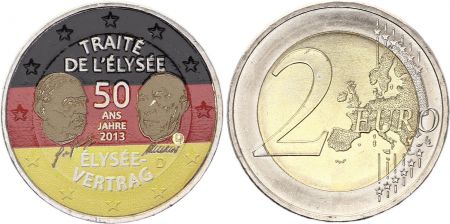 Allemagne 2 Euros - Traité de l\'Elysée - Colorisée - D (Munich) - 2013