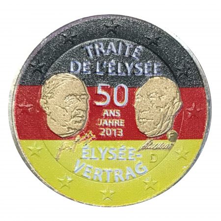 Allemagne 2 Euros - Traité de l\'Elysée - Colorisée - F (Stuttgart) - 2013