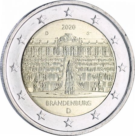 Allemagne 2 Euros Commémo. Allemagne 2020 - Brandebourg - Palais de Sanssouci