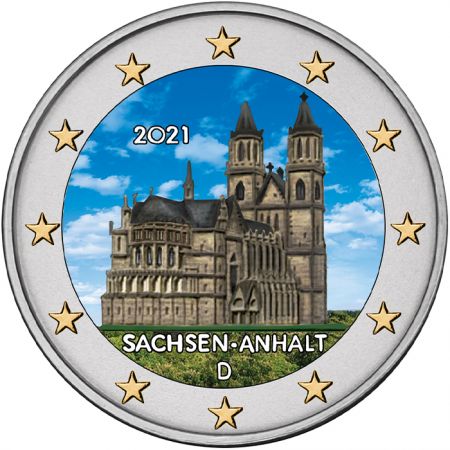 Allemagne 2 Euros Commémo. couleur Allemagne 2021 - Saxe-Anhalt - Cathédrale de Magdebourg