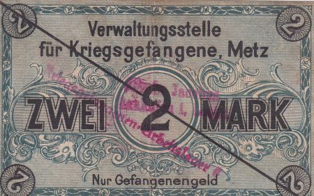 Allemagne 2 Mark - Ville de Metz - 1917