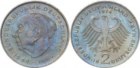 Allemagne 2 Mark Theodore Heuss - 1974 F