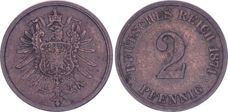 Allemagne 2 Pfennig, Armoiries - 1874 E