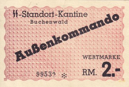 Allemagne 2 Reichsmark - Billet de camp - Cantine de Buchenwald