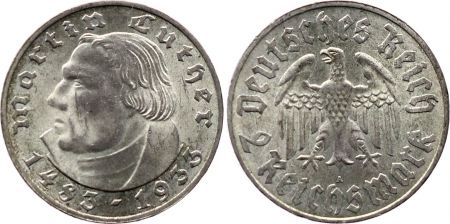 Allemagne 2 Reichsmark  Martin Luther - 1933 A