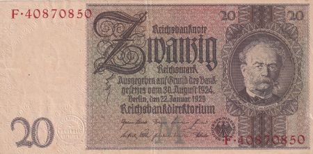 Allemagne 20 Reichsmark - Werner Von Siemens - 1929 - Série F