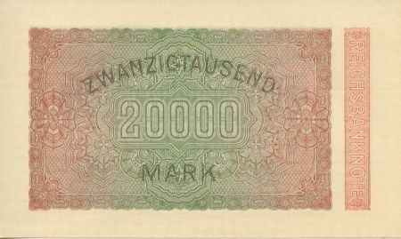 Allemagne 20000 Mark Bleu, noir rose vert
