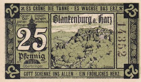 Allemagne 25 Pfennig - Blankenburg am Harz - Notgeld - 1920