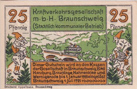 Allemagne 25 Pfennig - Braunschweig - Notgeld - 1921