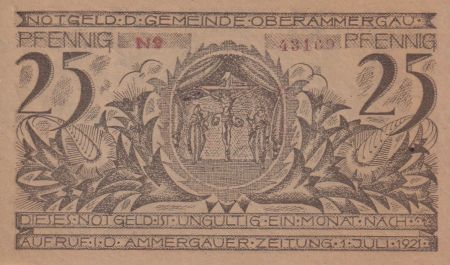Allemagne 25 Pfennig - Oberammergau - Notgeld - 1921