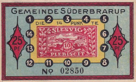 Allemagne 25 Pfennig - Suderbrarup - Notgeld - 1921