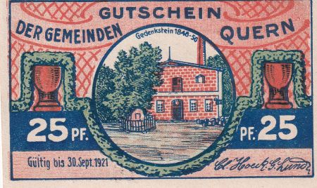 Allemagne 25 Pfenning - Quern - Notgeld - 1921