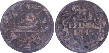 Allemagne 3 Pfennig  , Rostock - 1747 R