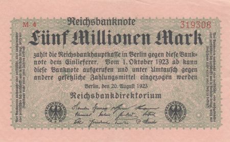 Allemagne 5 000 000 Mark 1923 - Séries diverses