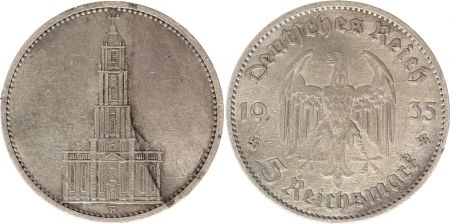 Allemagne 5 Mark 1935A - Aigle, Eglise de Postdam, argent
