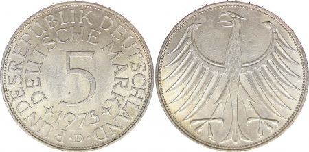 Allemagne 5 Mark Aigle Impérial - 1973