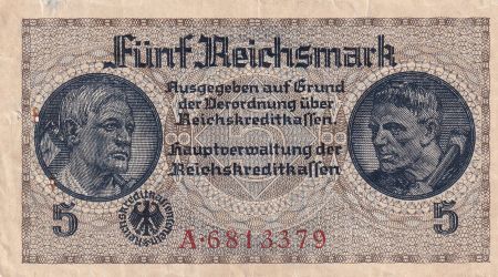 Allemagne 5 Reichsmark - ND (1940-1945) - Série A - P.R.138