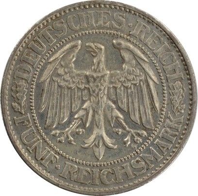 Allemagne 5 Reichsmark Aigle -Arbre