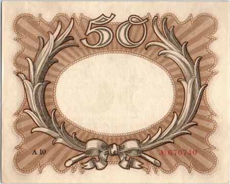 Allemagne 50 Mark Brun-olive, gris \'\'Egg Note\'\' - 1918