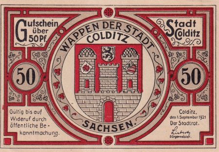 Allemagne 50 Pfennig - Colditz - Notgeld - 1921