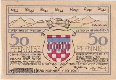 Allemagne 50 Pfennig - Rhöndorf - Notgeld - 1921