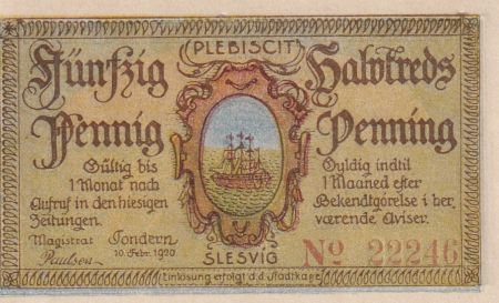 Allemagne 50 Pfennig - Tondern - Notgeld - 1920