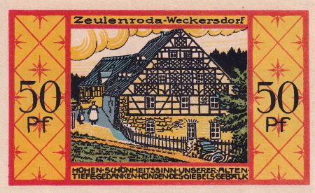 Allemagne 50 Pfennig, Zeulenroda-Weckersdorf - notgeld 31-12-1921 - NEUF