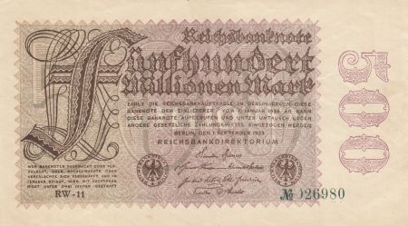 Allemagne 500 000 000 Mark 1923 - Série RW