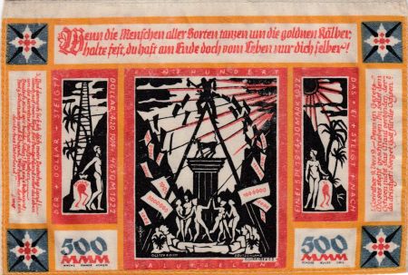 Allemagne 500 Mark, Ville de Bielfeld - Billet en soie - 1923